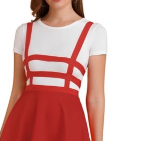 Allegra K Women's Elastic Waist A-Line Skirt w Suspender Straps, Size: 3XL - Picture 2 of 9